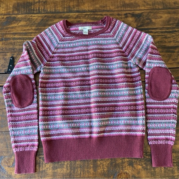 Bass Youth Sweater Size S Medium Cotton Blend Red Maroone Striped Preppy 90s - Picture 3 of 8